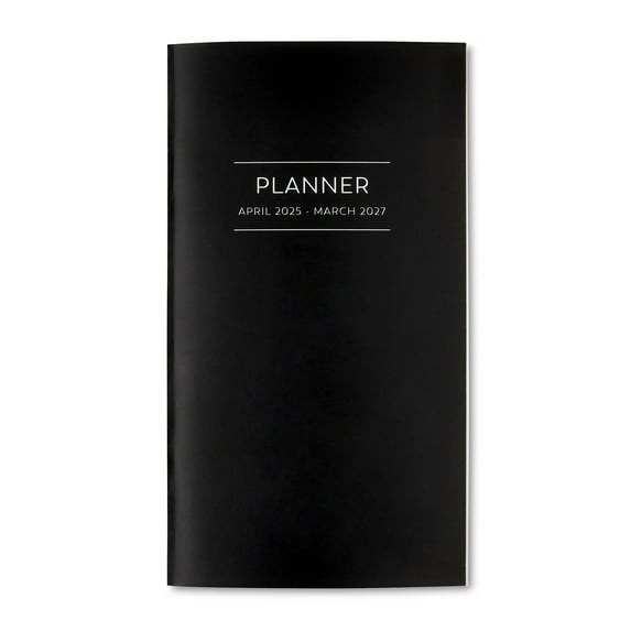 Pen+Gear April 2025-March 2027 24-Month Monthly Planner, Black, 3.75" x 6.75"