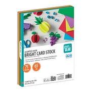 Pen+Gear Assorted Bright Card Stock, 8.5" x 11", 65 lb, 75 Sheets