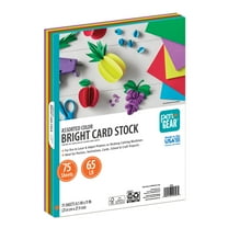 Pen+Gear Assorted Bright Card Stock, 8.5" x 11", 65 lb, 75 Sheets
