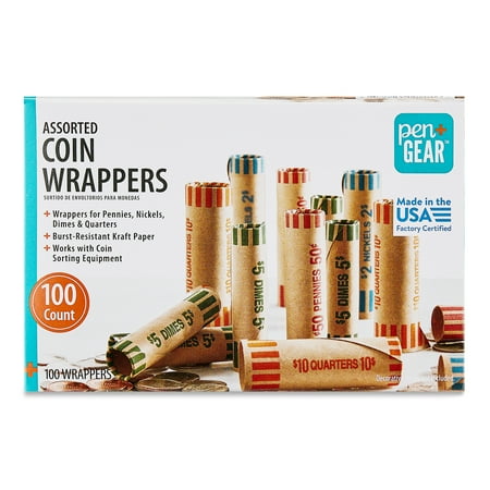 Pen+Gear Assorted Coin Wrappers, Assorted Colors, 100 Count price history and forecast - Pen+Gear 503627
