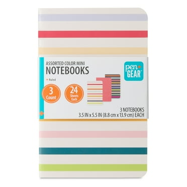 Pen+Gear Assorted Color Mini Notebooks, 3.5" x 5.5", 144 Ruled Pages, 3 Count