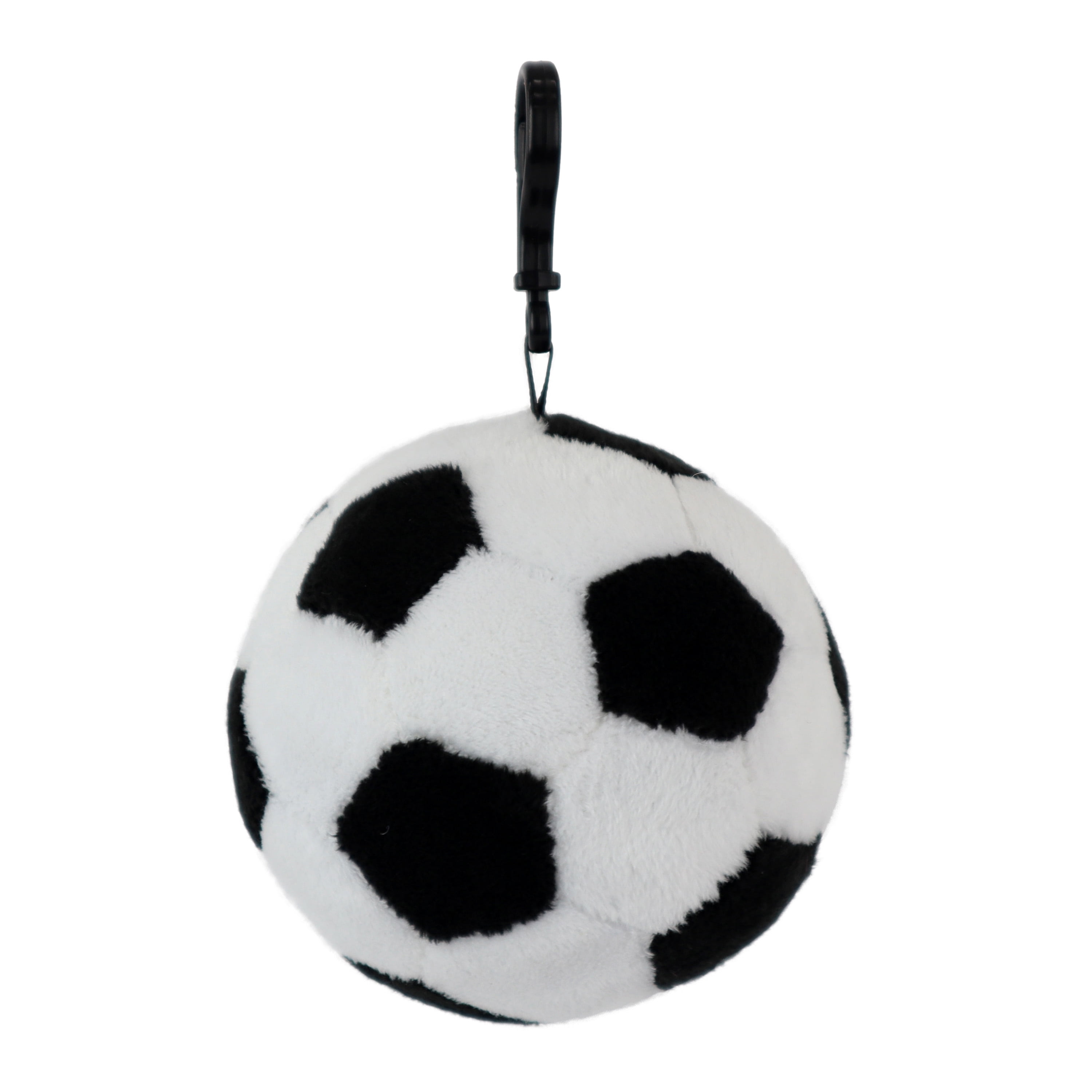 Pen + Gear Backpack Clip, Plush 3.25in Stuffed Black/White Soccer