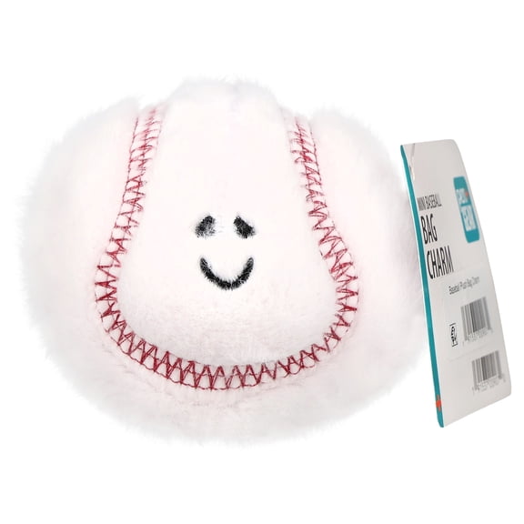 Pen+Gear Baseball Mini Plush Bag Charm, Red and White