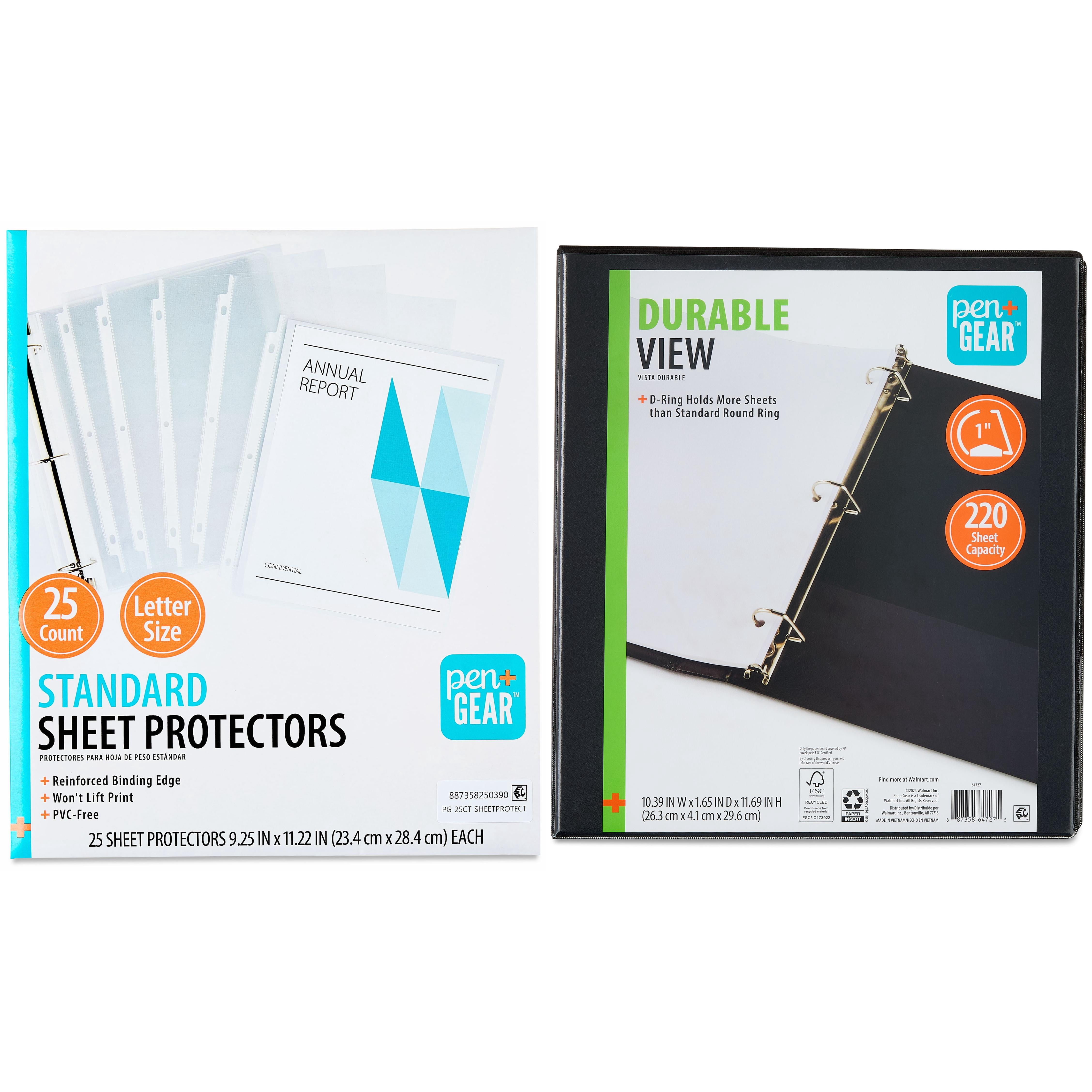 Pen+Gear Binder and Sheet Protectors Document Organization Bundle, 2-Piece Set