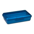 thumbnail image 1 of Pen+Gear Lightweight Plastic Pencil Box with Snap-on Lid, Translucent Sapphire Blue, 1-Pack, 1 of 7