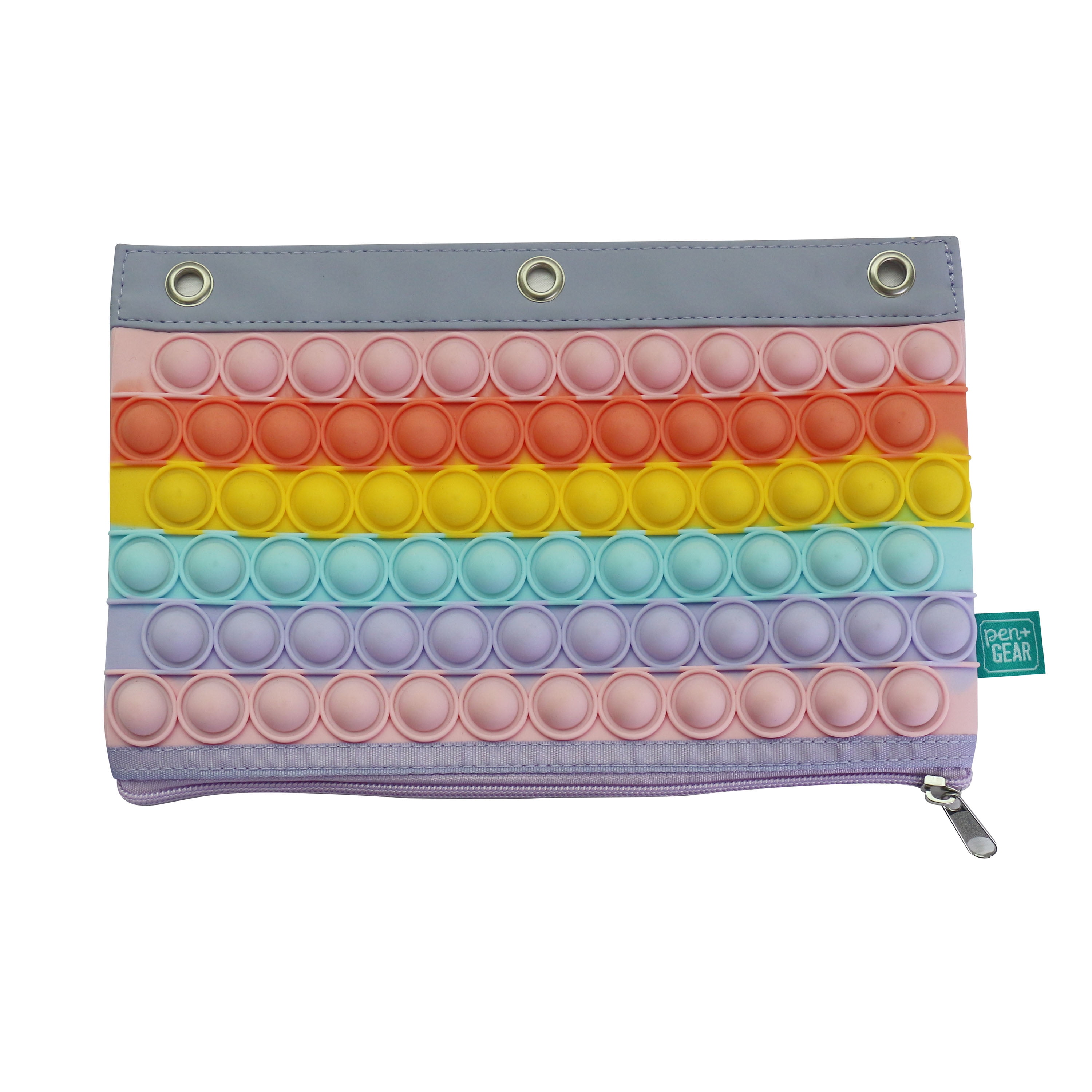 Pen+Gear Bubble Popper Binder Pouch, Rainbow Bubble Model,Assembled Product Length 10"