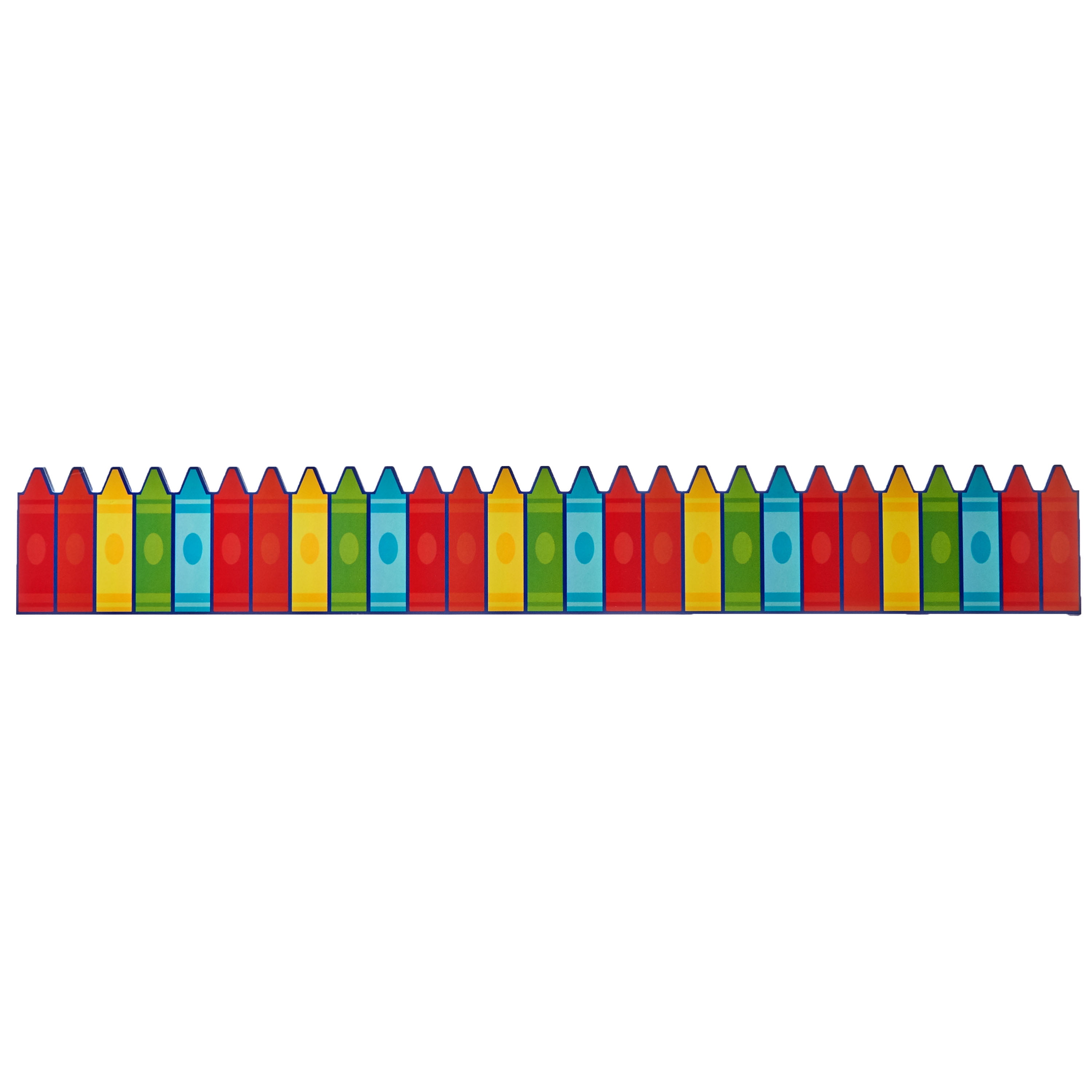 Pen + Gear Bulletin Board Border, Multi Color Crayon Design, 14 Pieces