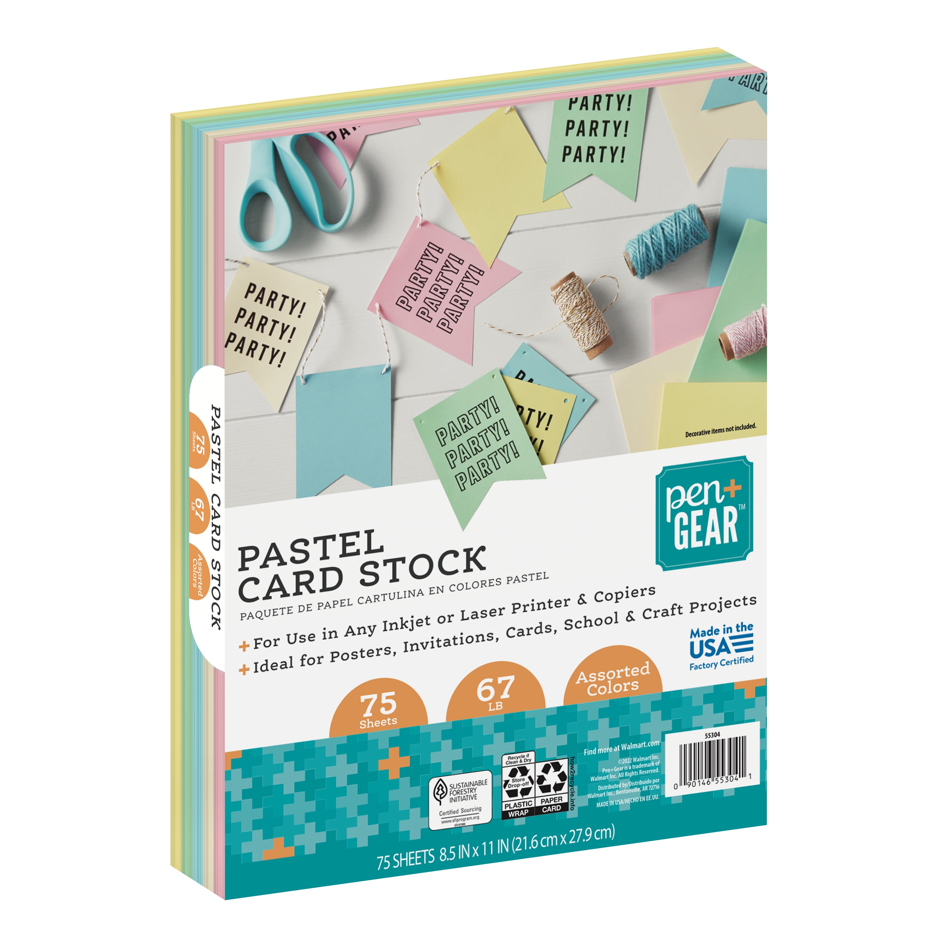 Pen + Gear White Glitter Card Stock Paper, 8.5 x 11, 104 lb, 10 Sheets -  Walmart.com