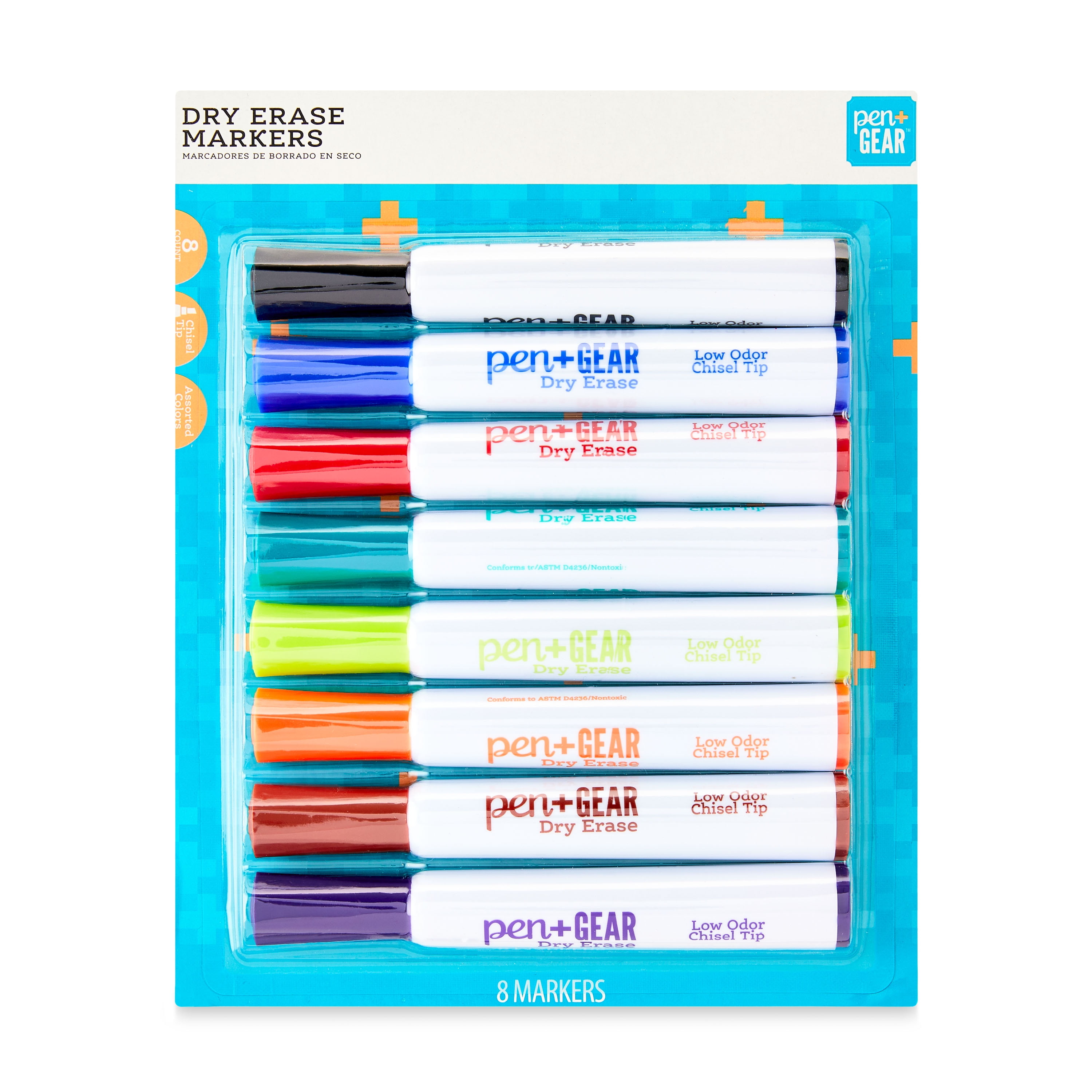 Pen Gear Chisel Tip Dry Erase Markers Assorted Colors 8 Count pen-gear-chisel-tip-dry-erase-markers-assorted-colors-8-count