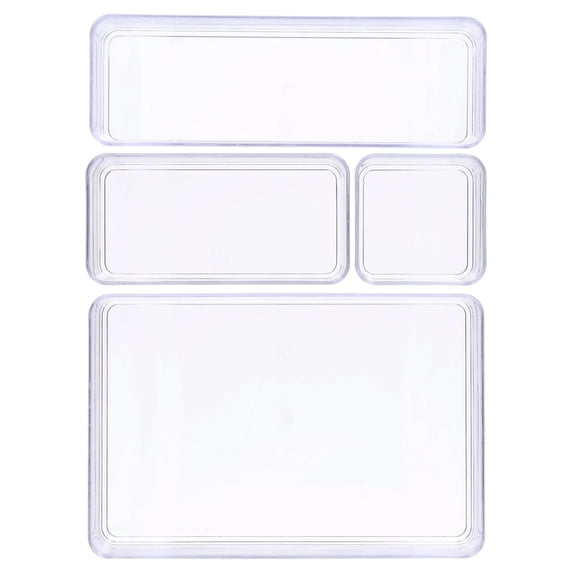 Pen+Gear Clear Drawer Organizers, Clear, 4 Pieces