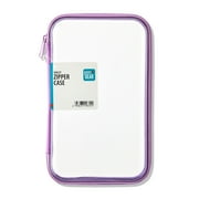 Pen+Gear Clear Zipper Case, Purple Pencil Box