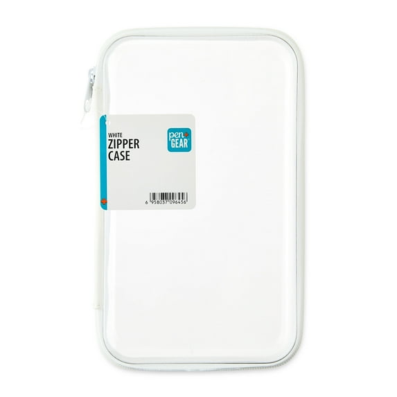 Pen+Gear Clear Zipper Case, White Pencil