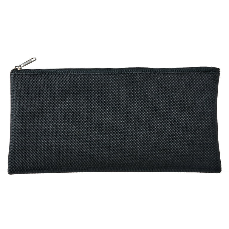 Pen + Gear Cloth Zipper Pencil Pouch, Pencil Case, Black, 8.75 x 4.25