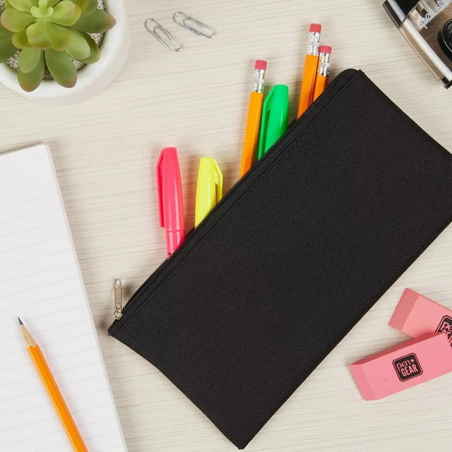 Pen + Gear Cloth Zipper Pencil Pouch Pencil Case Black
