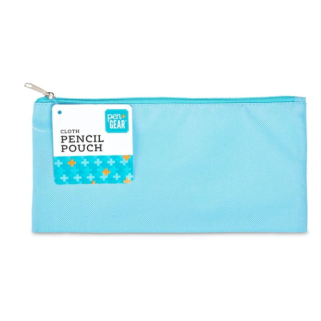 Pen + Gear Cloth Zipper Pencil Pouch, Pencil Case, Teal, 8.75" x 4.25