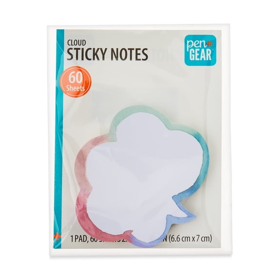 Pen+Gear Cloud Sticky Notes , 2.59" x 2.75", 60 Sheets/Pad, 1 Pad/Pack