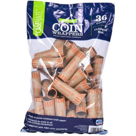 Applying the formula: Pen+Gear Crimped-End Coin Wrappers, Quarters, Beige/Orange, 36 Count