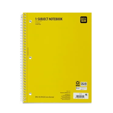 Pen + Gear College Rule 1-Subject Notebook, 10.5" x 8", Yellow, 70 Sheets
