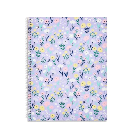 Pen+Gear College Ruled 1-Subject Notebook, 8" x 10.5", Flowers, 80 Pages