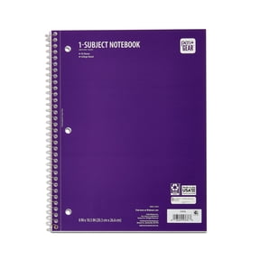 Pen+Gear College Ruled 1-Subject Notebook, 8" x 10.5", Purple, 70 Sheets