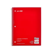 Pen + Gear College Ruled 1-Subject Notebook, 8" x 10.5", Red, 70 Sheets