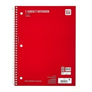 Pen+Gear College Ruled 1-Subject Notebook, 8 x 10.5, Red, 70 Sheets