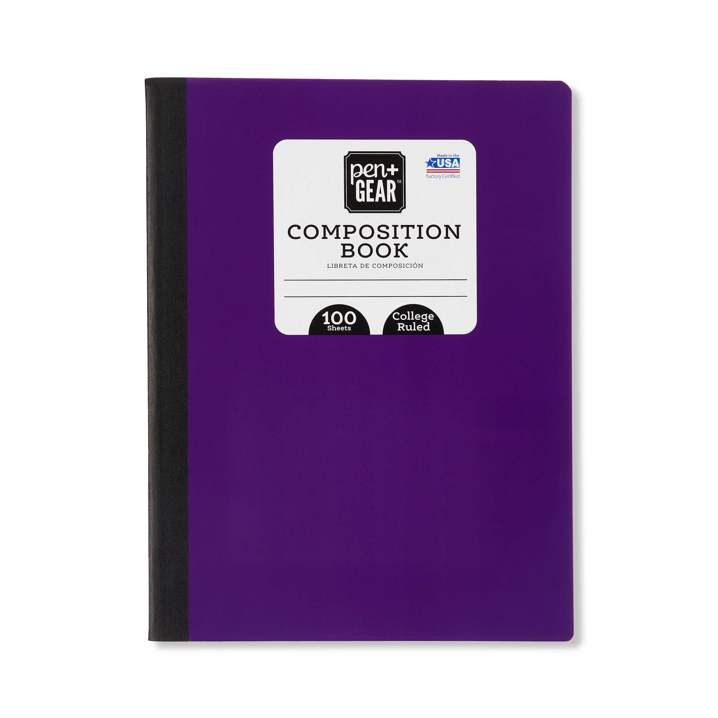 Pen+Gear College Ruled Composition Book, 7.5" x 9.75"x0.25", Purple