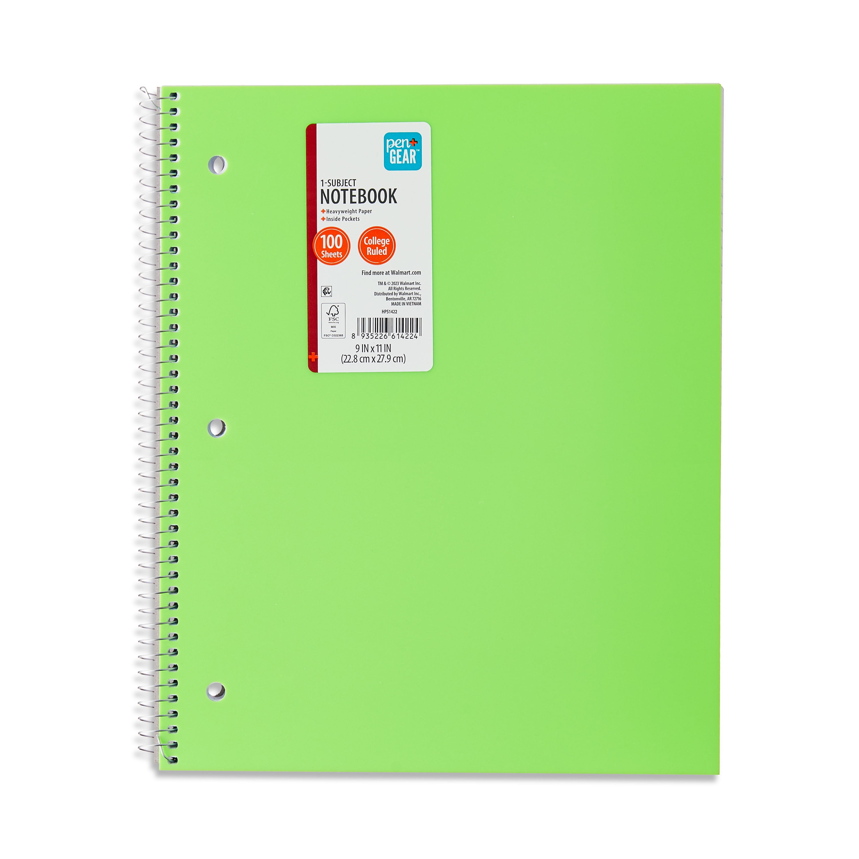 Pen+Gear College Ruled 5-Subject Spiral Notebook, Purple Pen+Gear College Ruled 5-Subject Spiral Notebook, Purple