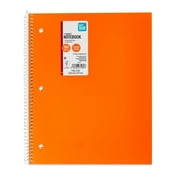 Pen + Gear College Ruled Poly 1-Subject Notebook with Inside Pockets, 9" x 11", Orange, 100 Heavyweight Sheets