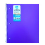 Pen + Gear College Ruled Poly 1-Subject Notebook with Inside Pockets, 9" x 11", Purple, 100 Heavyweight Sheets