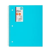 Pen + Gear College Ruled Poly 1-Subject Notebook with Inside Pockets, 9" x 11", Teal, 100 Heavyweight Sheets