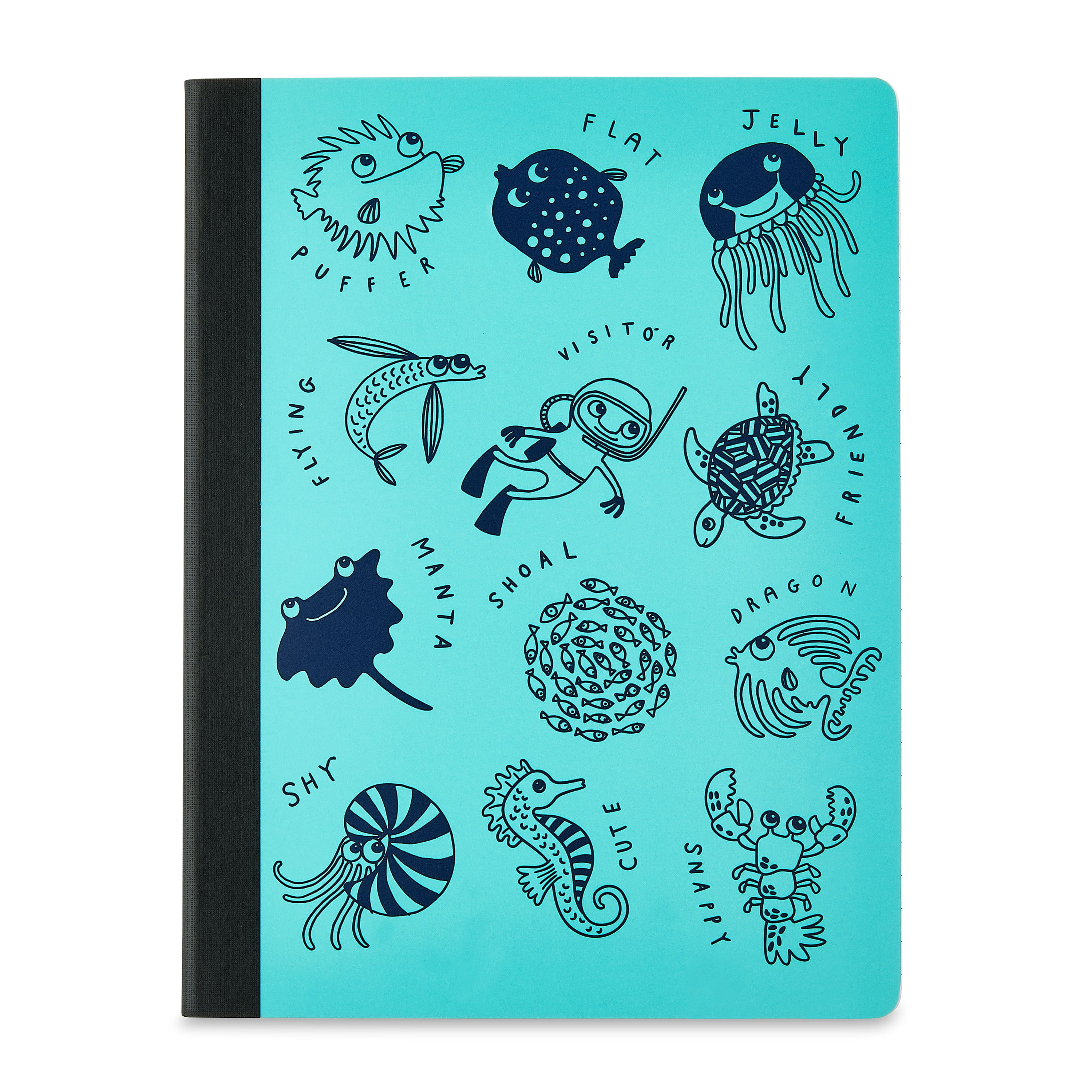 Pen+Gear Wide Ruled Composition Book, 7.5" x 9.5", 140 Sheets, Blue Sea Creatures