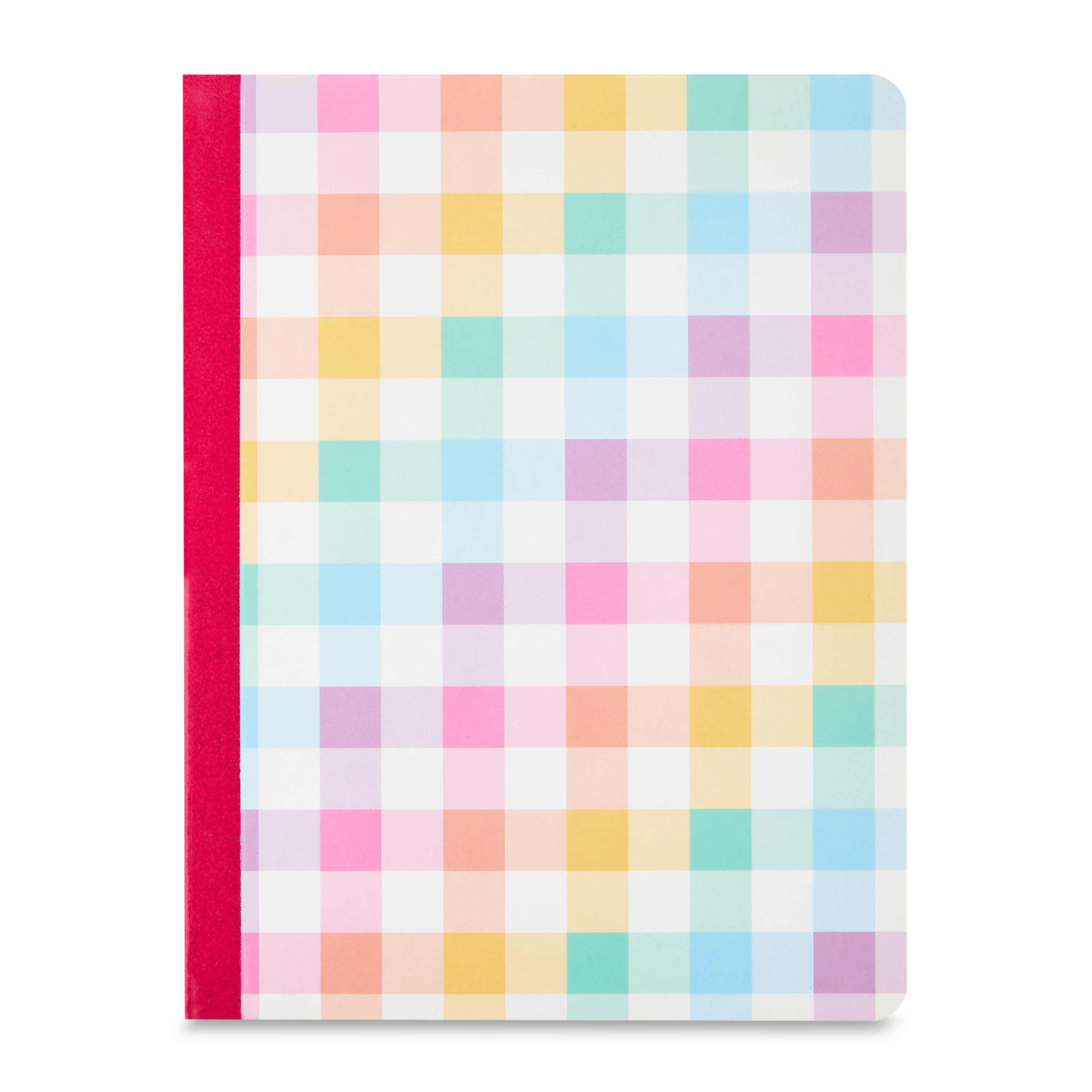 Pen+Gear Composition Book, College Ruled, 7.5" x 9.5", 70 Sheets, Pastel Check