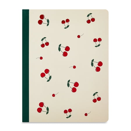 Pen+Gear Composition Book, College Ruled, 7.5" x 9.5", 70 Sheets, Red Cherries