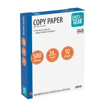 Pen+Gear Copy Paper, 8.5" x 11", 20 lb, White, 500 Sheets