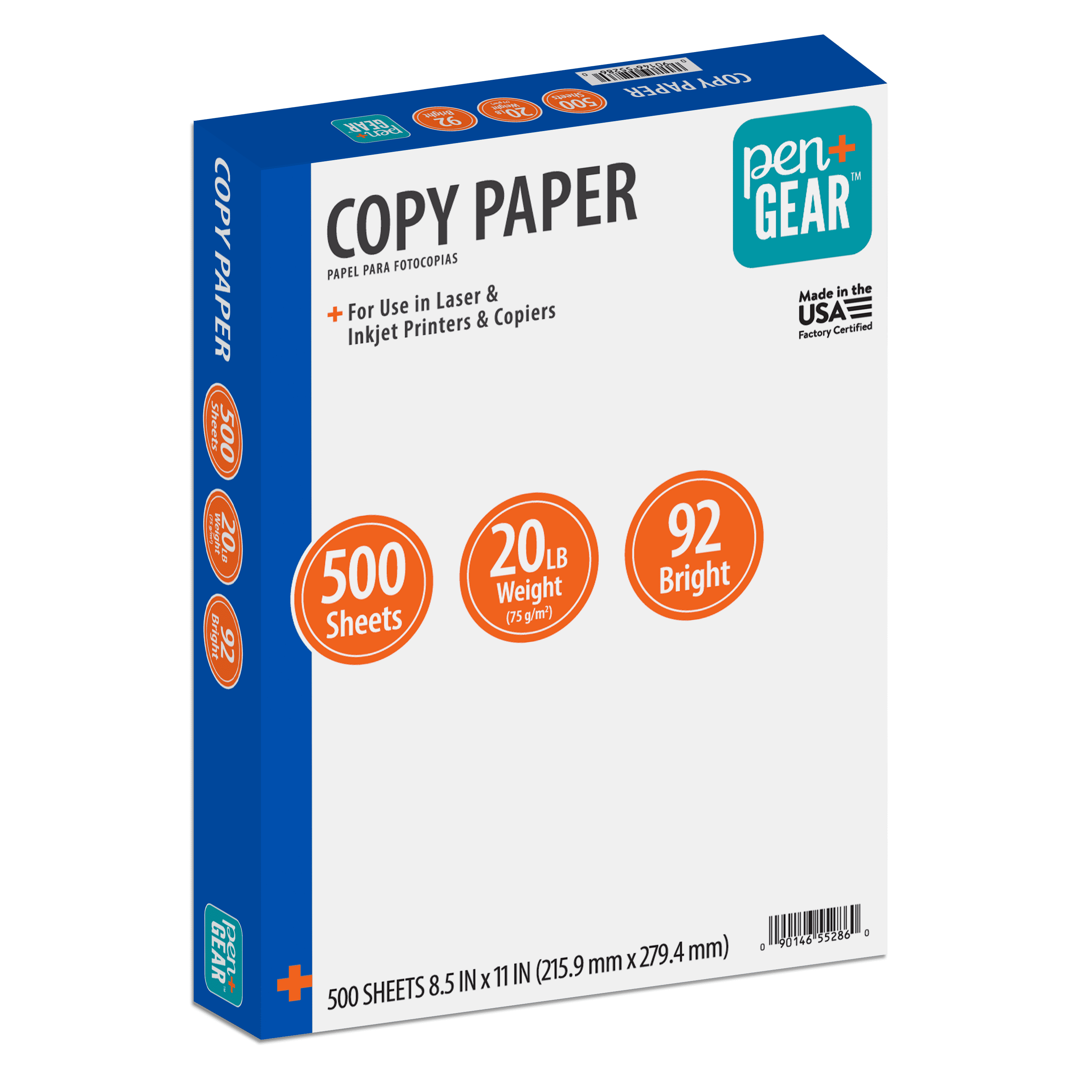 Brandclub Pen Gear Copy Paper 8 5 X 11 20 Lb White 500 Sheets