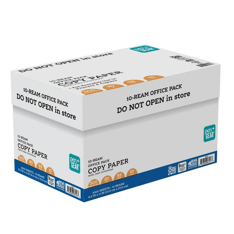 Pen+Gear Copy Paper, 8.5 x 11, 92 Bright White, 20 lb., 10 Ream