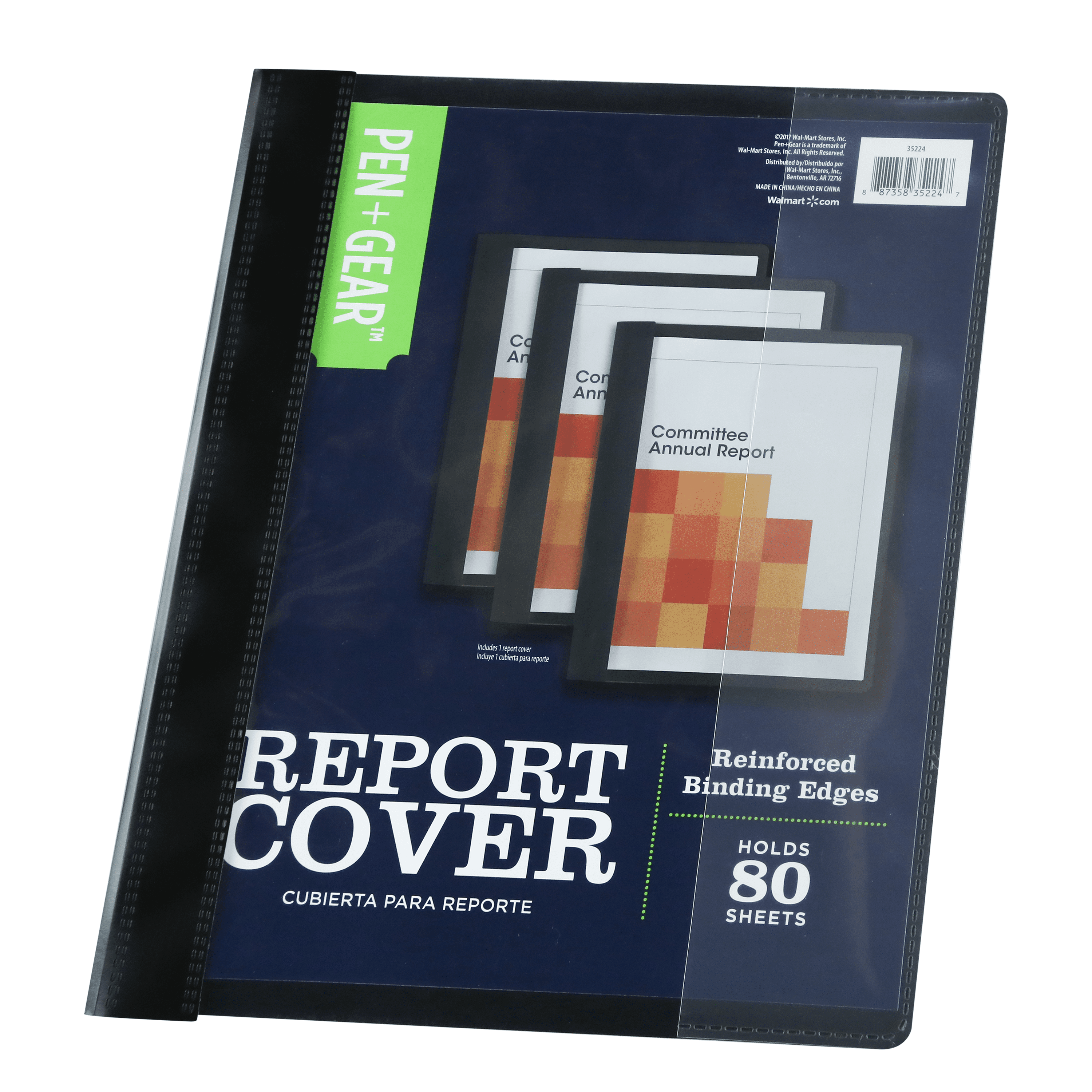 Pen + Gear Deluxe Report Cover with Clear Front, Holds 80 Pages, 8-1/2 x 11 inches, 1 Pack