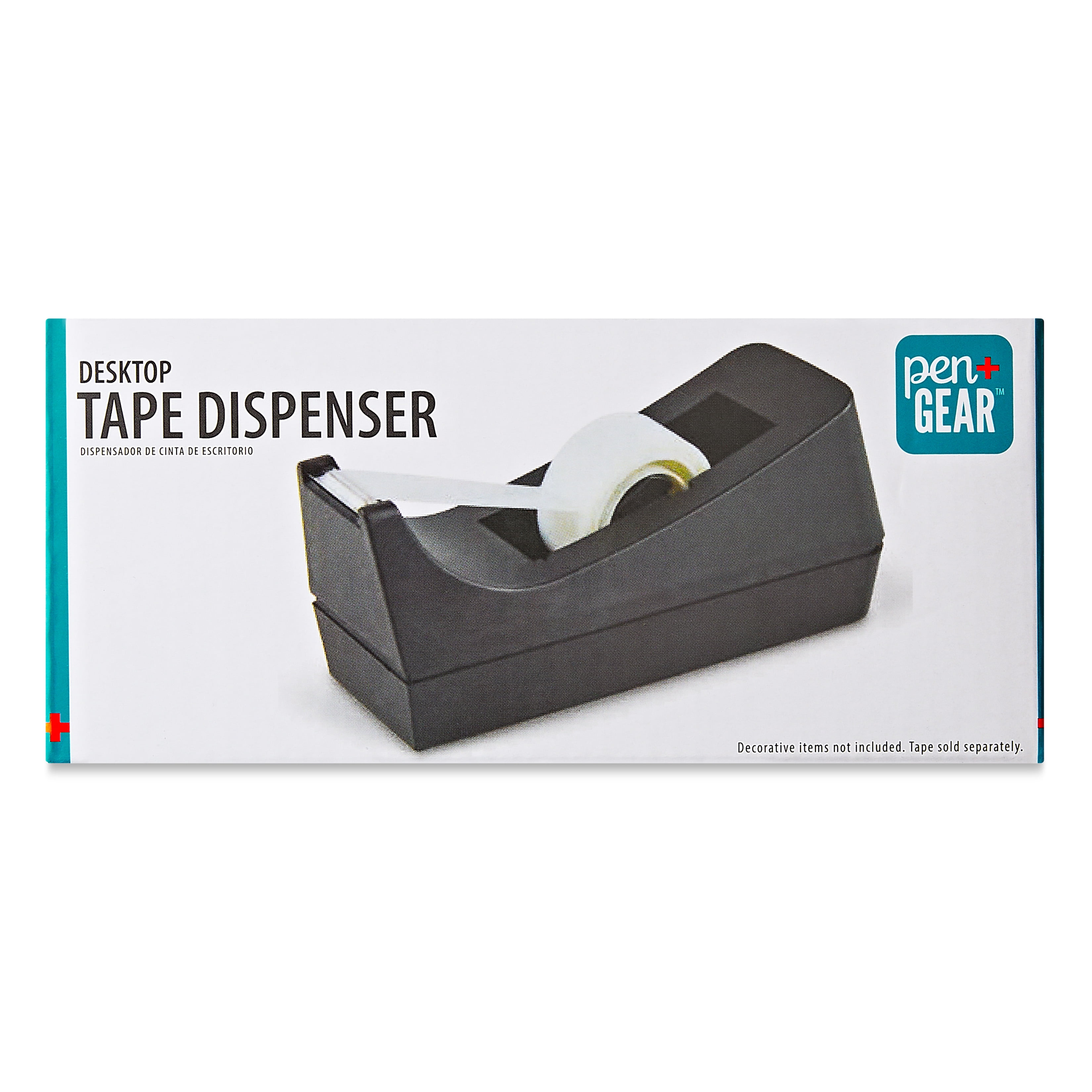 Pen+Gear Desktop Manual Tape Dispenser, 1 in Core, Black