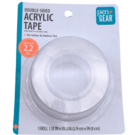 Pen + Gear Double-Sided Acrylic Tape, 1.18" x 39.3", Clear, Condition: New