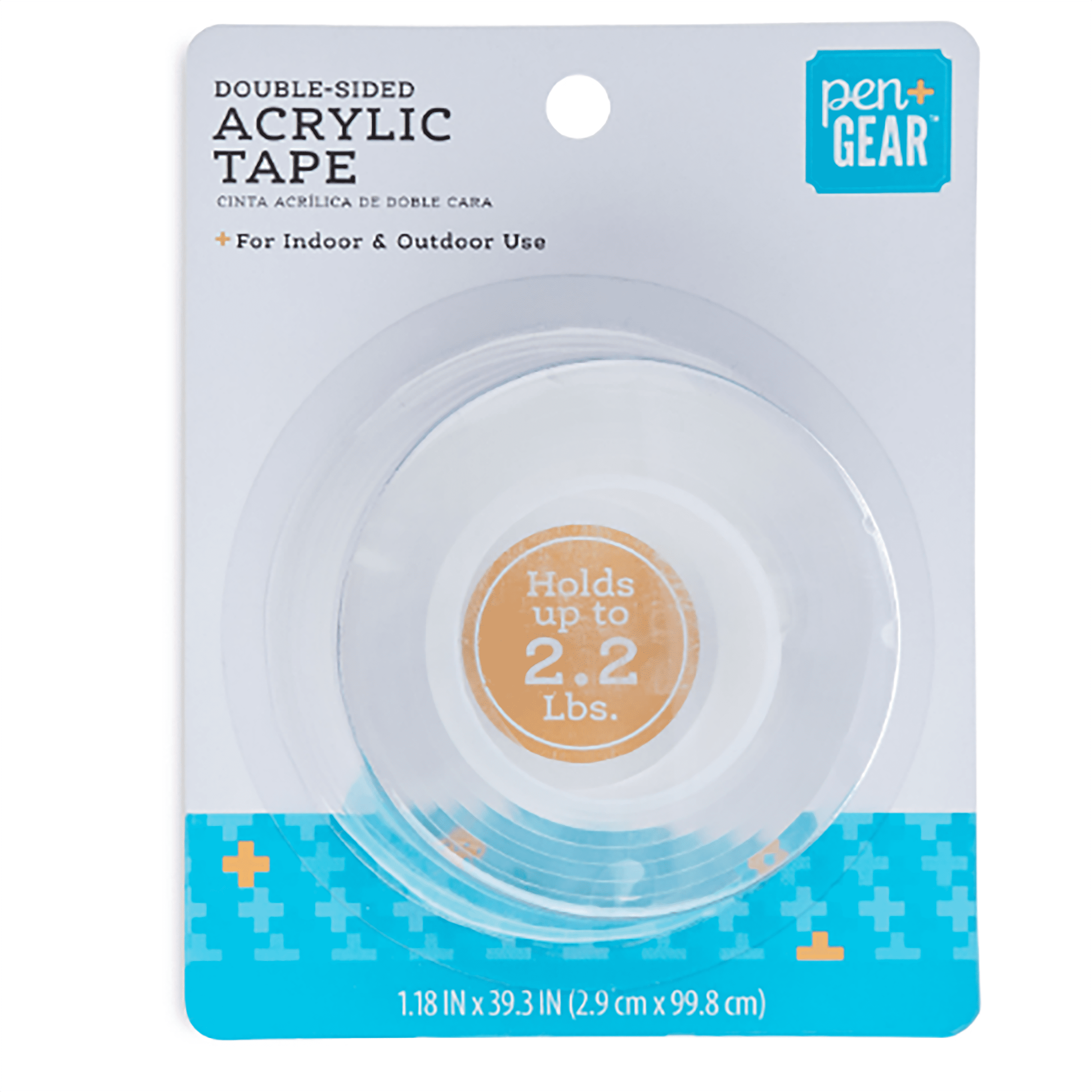 Pen+Gear Double-Sided Acrylic Tape, 1.18 x 39.3, Clear 