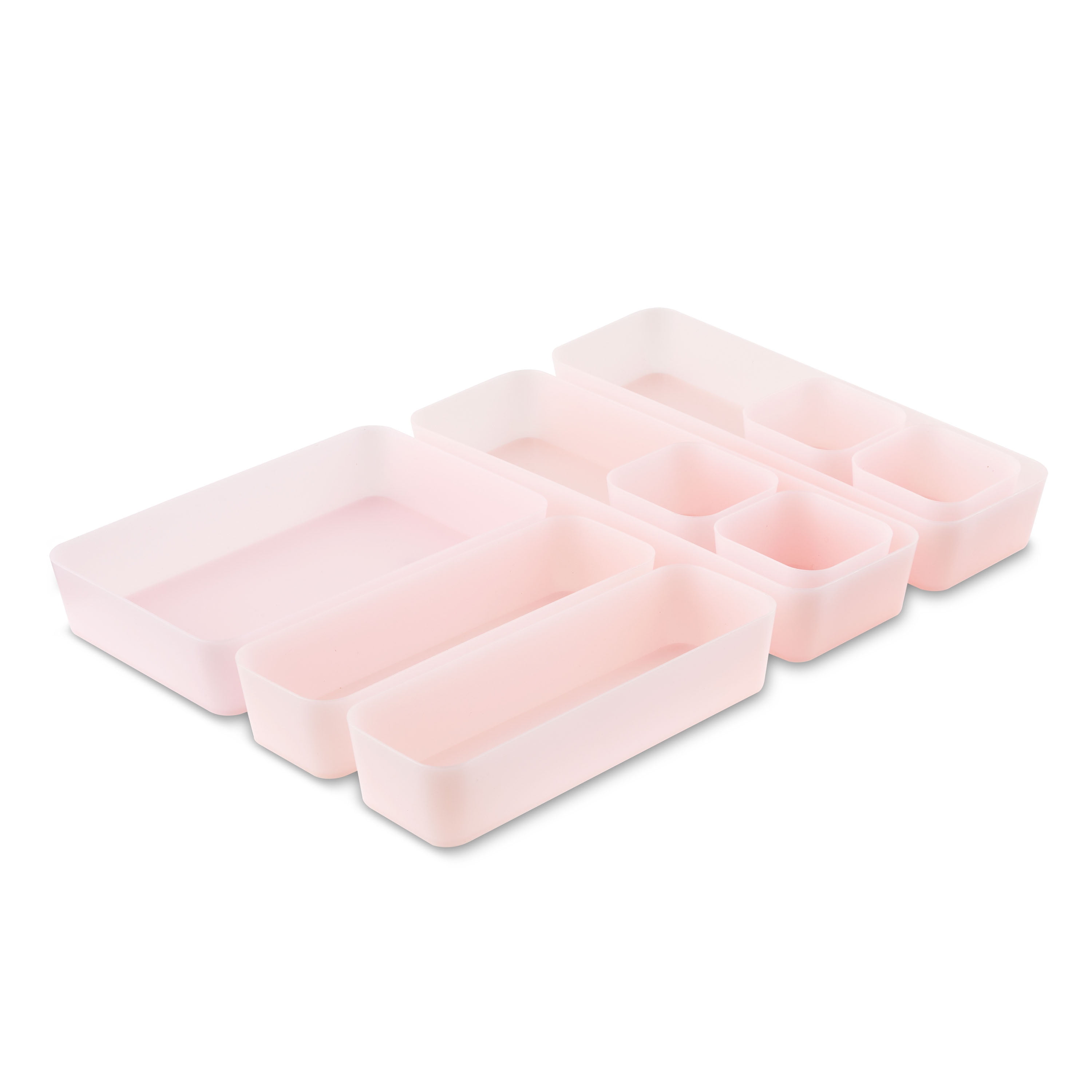 Pen+Gear Drawer Organization Set, Pearl Blush, 9 Pieces
