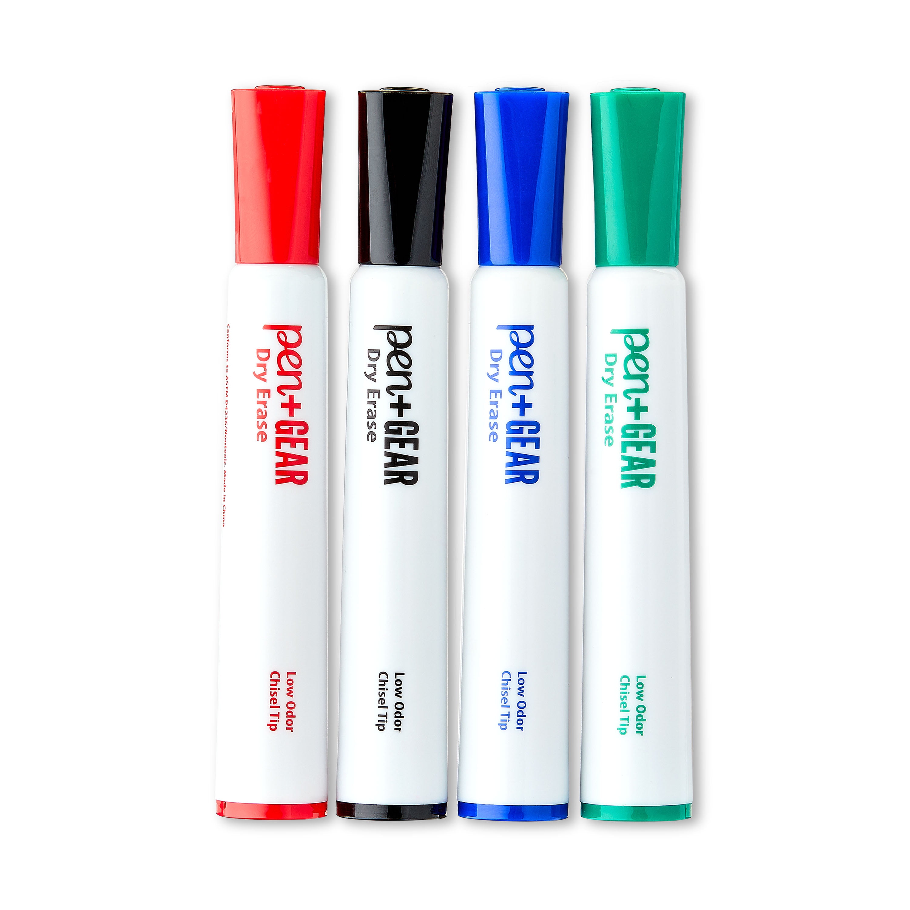 Pen+Gear Dry Erase Markers, Chisel Tip, Assorted Colors, 4 Count