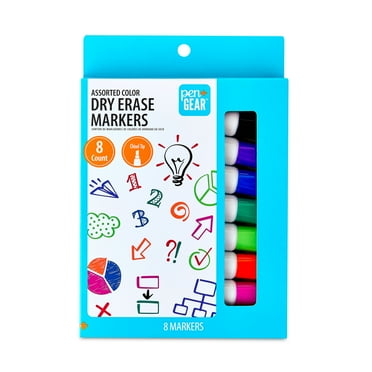 Pen+Gear Dry Erase Markers, Chisel Tip, Assorted Colors, 8 Count