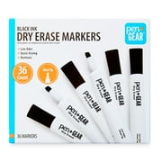Pen+Gear Dry Erase Markers, Chisel Tip, Black Ink, 36 Count