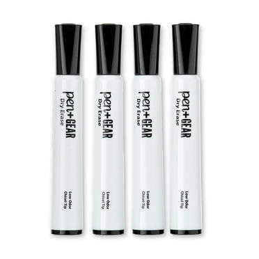 Pen+Gear Dry Erase Markers, Chisel Tip, Black Ink, 4 Count