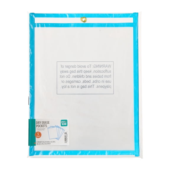Pen + Gear Dry Erase Pockets, 5 pack