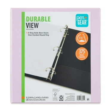 Pen+Gear Durable View 1.5-inch D-Ring Binder, Lilac