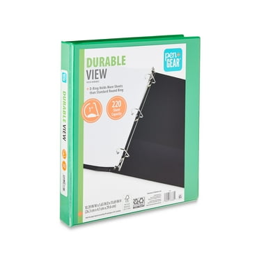 Pen+Gear Durable View 1-inch D-Ring Binder, Green