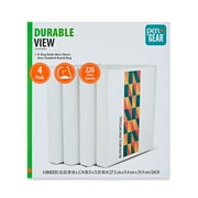 Pen+Gear Durable View 1-inch D-Ring Binder, White, 4 Count
